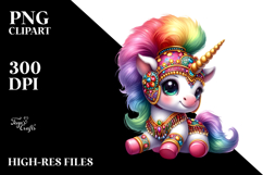 colorful Baby Unicorn in Hambo Dancer Attire Product Image 2