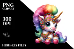 colorful Baby Unicorn in Hambo Dancer Attire Product Image 2