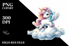 Cute Baby Unicorn Dancing on a Starbeam Product Image 1