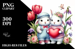 Colorful Baby Bunny Heart PNG Product Image 2