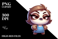 Cute Sloth with Dramatic Sass PNG Product Image 2