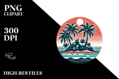 Retro Tropical Island Surf PNG Product Image 2