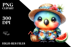 Colorful Baby Parrot Dressed for Summer Clipart Product Image 2
