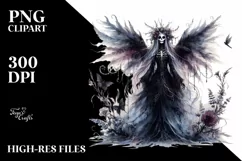 Washed Watercolor Gothic Fairy, High-Res PNG Product Image 3