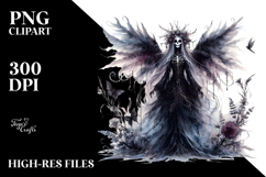 Washed Watercolor Gothic Fairy, High-Res PNG Product Image 2