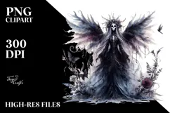 Washed Watercolor Gothic Fairy, High-Res PNG Product Image 2
