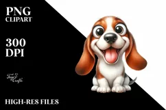 Crazy Looking Basset Hound with Popping Eyes | Sublimation | Product Image 1