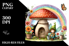 Illustration of Fairy House Made of Mushroom Product Image 2