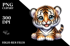 Energetic Baby Tiger with Goofy Smile PNG Product Image 2