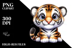 Baby Tiger with Goofy Smile PNG Product Image 2