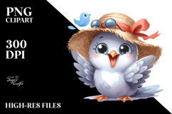 Sitting Dove Sun Hat Clipart Product Image 2