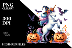 Simple Halloween Unicorn PNG Product Image 2