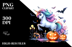 Simple Halloween Unicorn PNG Product Image 1