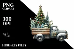 Whimsical Truck with Christmas Trees PNG Product Image 2