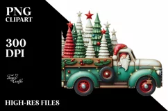 Whimsical Truck with Christmas Trees PNG Product Image 2