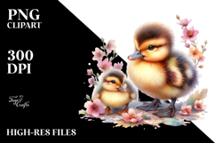 Adorned Baby Duck Digital Watercolor PNG Product Image 2