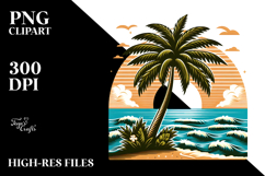 Tropical Tree Beach, 20 oz Tumbler PNG Product Image 2