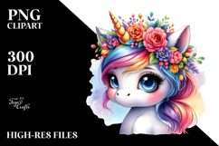 Cute Unicorn with Cool Haircut PNG Product Image 2