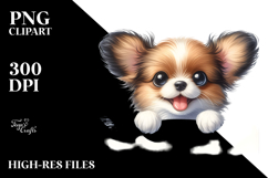 Watercolor Funny Papillon Clipart Product Image 2