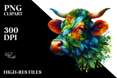 Abstract Vibrant Cow, Transparent PNG Product Image 2