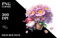 Floating Gnome with Primrose, Transparent PNG Product Image 2