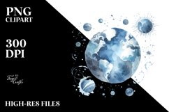 Simple Washed Watercolor Blueish Earth Centered | Product Image 3