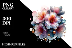 Abstract -Like Rhododendron with Golden Insertions PNG Product Image 2