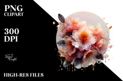 Abstract Rhododendron Watercolor PNG Product Image 2