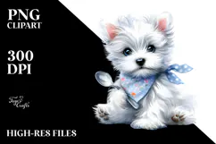 Crazy Furry Baby West Highland White Terrier, PNG Product Image 2