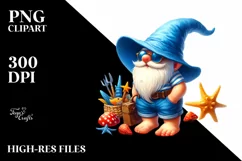 Vibrant Summer Gnome Azurre Accents Clipart Product Image 1
