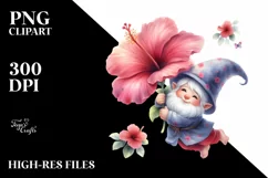 Watercolor Cute Small Gnome Floating in Air | Sublimation | Product Image 1