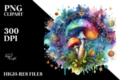 Vibrant Celestial Mushroom Tarot PNG Product Image 2