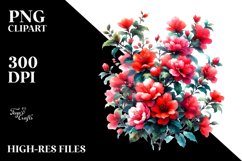 Vibrant Red Flowers | Clipart Product Image 2