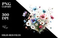 Colorful Wild Flowers PNG Product Image 2