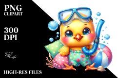 Vibrant Watercolor Goofy Cute Baby Chicken PNG Product Image 2