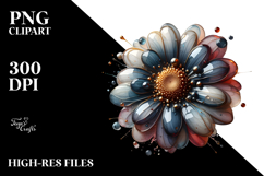 Abstract Gerbera, Watercolor PNG Product Image 2