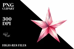 Pinkish Star, Watercolor PNG Product Image 2