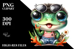 Energetic Rocker Frog, High-Res PNG Product Image 2