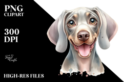 Cute Weimaraner Watercolor PNG Product Image 2