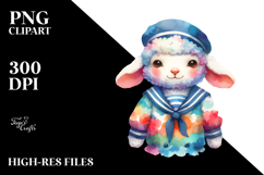 Colorful Lamb Sailor Suit Clipart Product Image 2