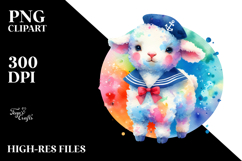 Colorful Lamb Sailor Suit Clipart Product Image 2