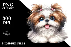 Cute Shih Tzu with Big Eyes, PNG Product Image 2