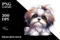 Cute Shih Tzu with Big Eyes, PNG Product Image 2