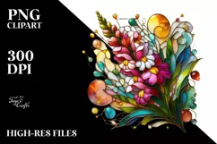 Watercolor Luxury Flower Splash Clipart Product Image 1