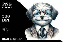 Whimsical Puppy in Suit and es | Sublimation Clipart Product Image 3