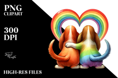 Rainbow Basset Hound with Heart, Transparent PNG Product Image 2