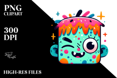 Weirdly Winking Mini Frankenstein with Freckles, PNG Product Image 2