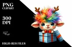 Crazy Lamb with Reindeer Horns PNG Product Image 3