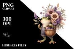 Watercolor Boho Baby Frog Clipart Product Image 2