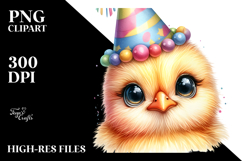 Cute Baby Chicken with Party Hat, PNG Product Image 2